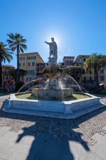 Statue of Christopher Columbus in the port of Santa Margherita Ligure