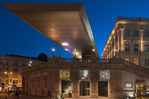 Albertina Art Museum at dusk