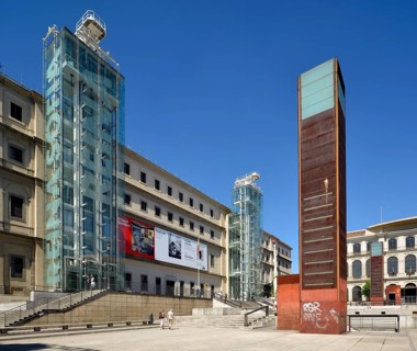 Glass elevators at the main entrance