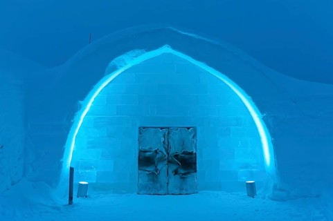 Entrance into the Ice Hotel in Jukkasjarvi