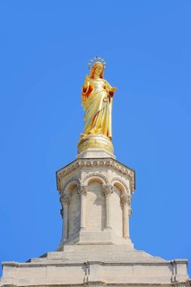 Gilded statue of the Virgin Mary on Avignon Cathedral