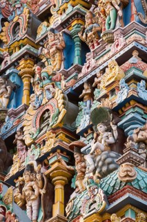 Ornate statues on the Meenakshi Amman Temple