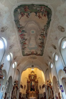 Ceiling frescoes and choir