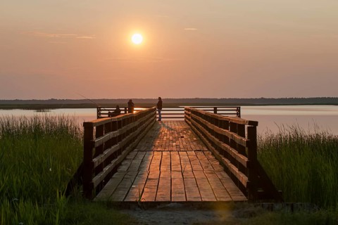 Evening mood at Jezioro Lebsko or Lebsko Lake