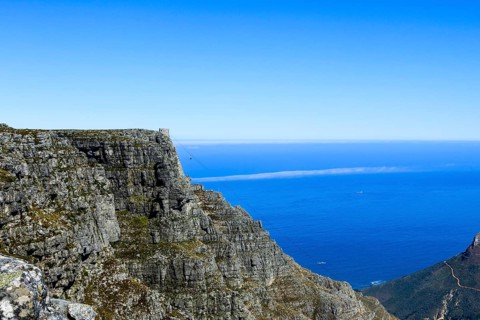 Table Mountain with a cable car