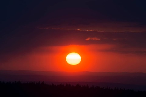 Evening sky with sunset and clouds