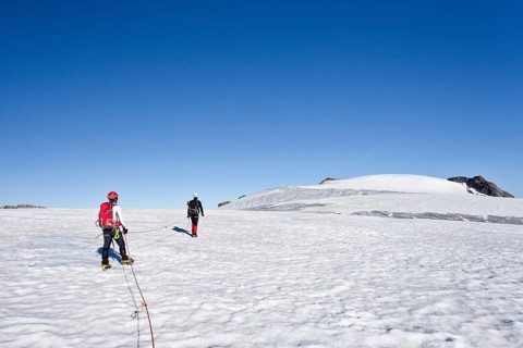 Mountain climbers on Gepatsch Glacier