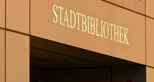 Word 'Stadtbibliothek' or 'public library'