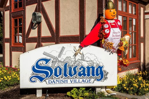 Sign advertising for the Danish village Solvang