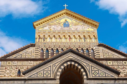 The Romanesque front of the Amalfi Cathedral
