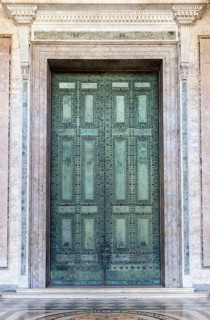 The bronze doors of the main entrance