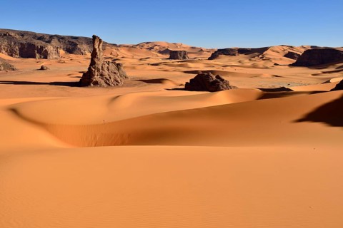 Sand dunes and rocks of Moul Naga