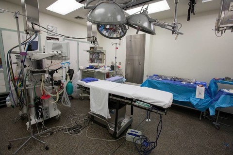 An operating room ready for an operation at Karmanos Cancer Institute