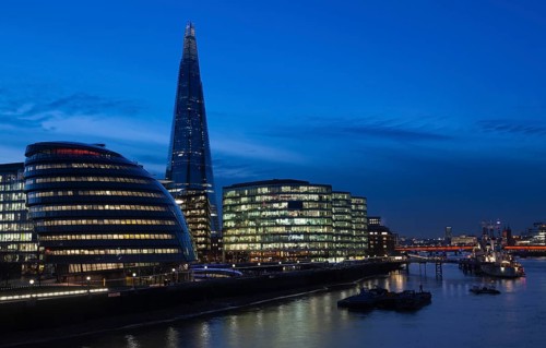 Skyline of the office complex More London Riverside with City Hall