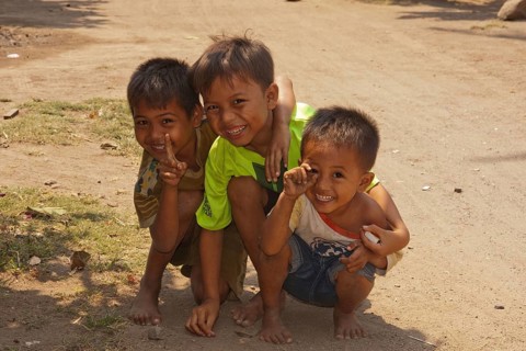Cheerful local kids