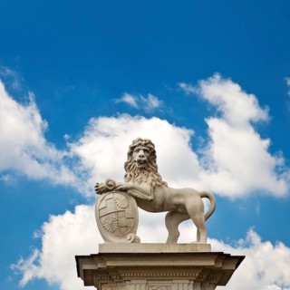 Lion sculpture near Schloss Nordkirchen Palace