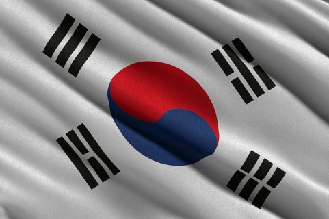 Flag of South Korea waving in the wind