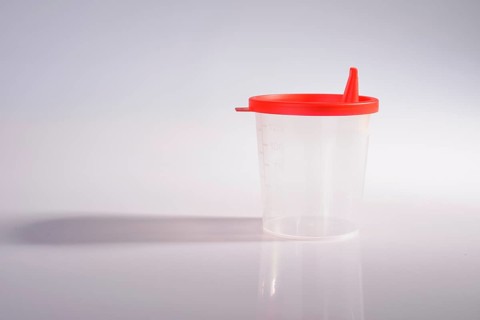 Empty container for urine test
