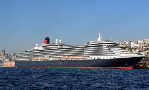 Queen Victoria cruise ship moored in the port of Istanbul