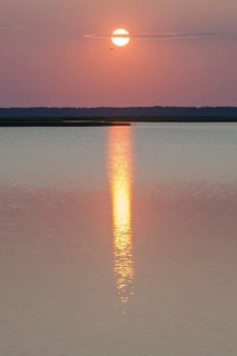 Sunset at Jezioro Lebsko or Lebsko Lake