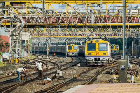 Trains arriving at Churchgate Railway Station
