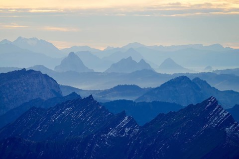 View from Mt Saentis of the Central Alps