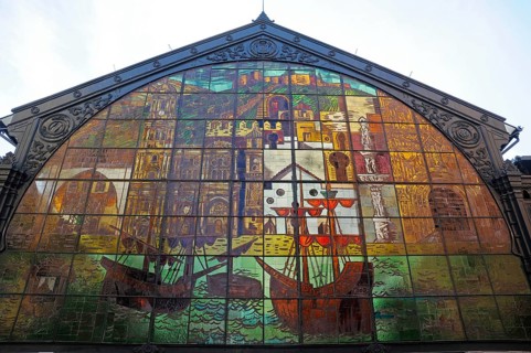 Colourful stained glass window