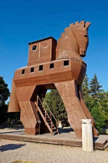 Replica of the wooden horse of Troy