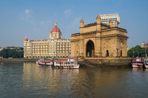 The Gateway of India in front of the Taj Mahal Palace Hotel