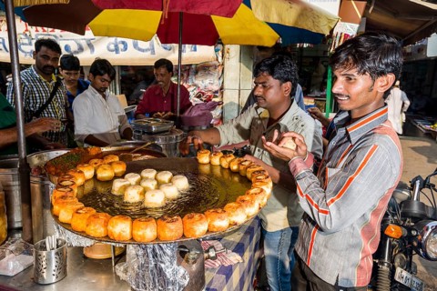 Snacks for sale at Mangaldas Market