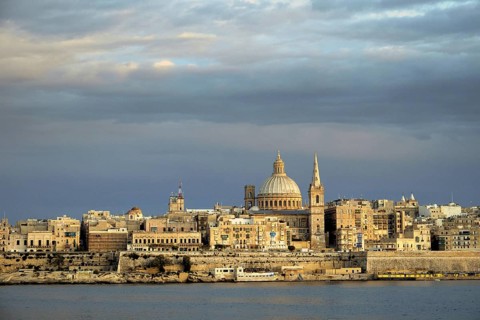 Valletta with the Carmelite Church