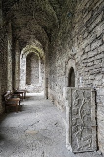 Dungeon of the former Dominican monastery with old grave stones