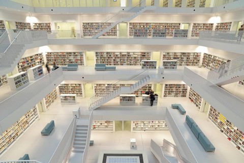 Gallery hall with stairs