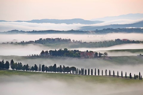 Fog in the valleys of the Crete Senesi