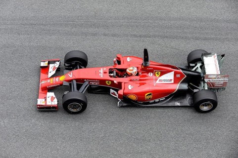 Kimi Raikkonen in the Ferrari F14 T