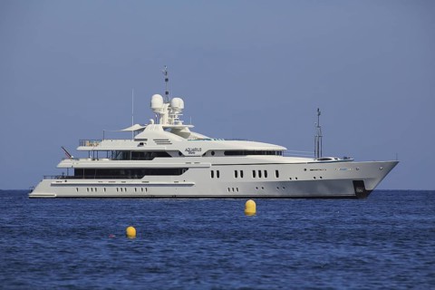 Amels motor yacht Aquarius on the Cote d'Azur