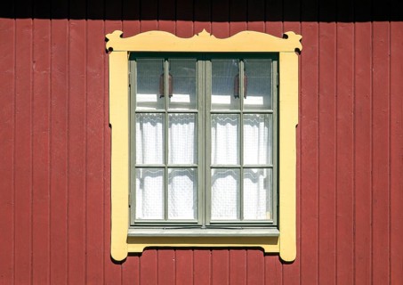 Window on a wooden residential building