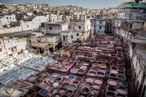 Tanneries where animal hides are traditionally tanned by hand