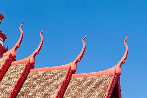 Detail of the multi-tiered roof of the National Museum building