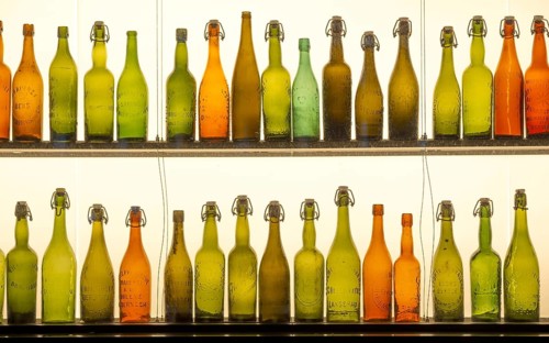 Collection of old beer bottles