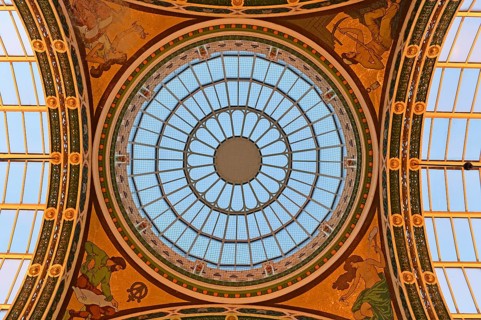 Glass rose window of the County Arcade