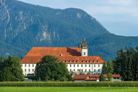 Schlehdorf Abbey with parish church of St. Tertulin