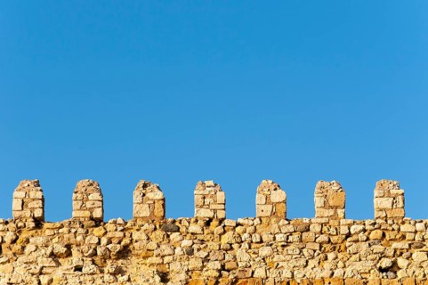 Ramparts of Venetian Koules Fortress or Rocca al Mare