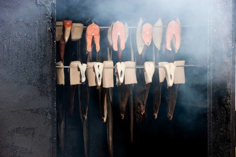 Fish in the smoker