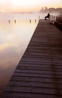 Jetty in the morning mist