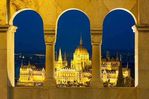 View from the Fishermen's Bastion on the Parliament