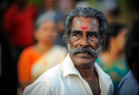 Elderly man with a bindi