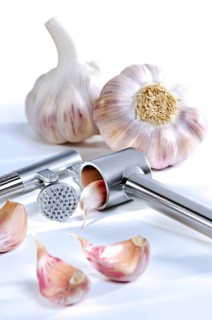 Garlic with a garlic press
