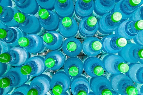 Mineral water in PET bottles
