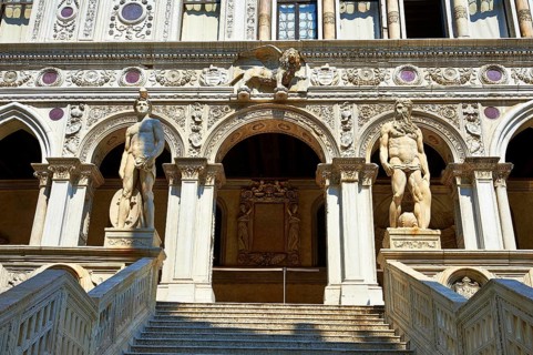 Giants' Staircase guarded by two colossal statues of Mars and Neptune